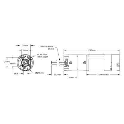 5204 Series Yellow Jacket Planetary Gear Motor (99.5:1 Ratio, 80mm Length 8mm REX™ Shaft, 60 RPM, 3.3 - 5V Encoder)