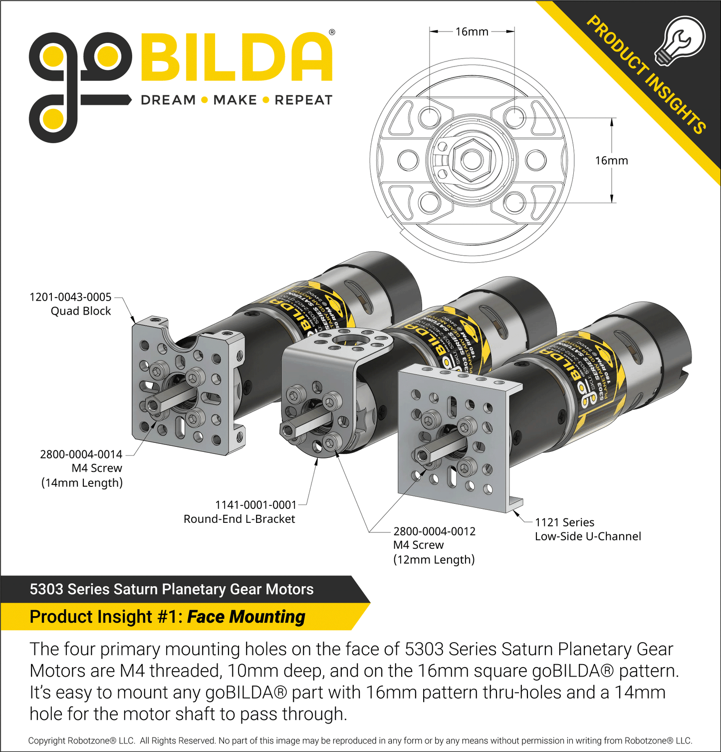 5303 Series Saturn Planetary Gear Motor (99.5:1 Ratio, 24mm Length 8mm REX™ Shaft, 180 RPM, 3.3 - 5V Encoder)