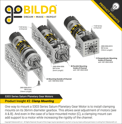 5303 Series Saturn Planetary Gear Motor (139:1 Ratio, 24mm Length 8mm REX™ Shaft, 130 RPM, 3.3 - 5V Encoder)