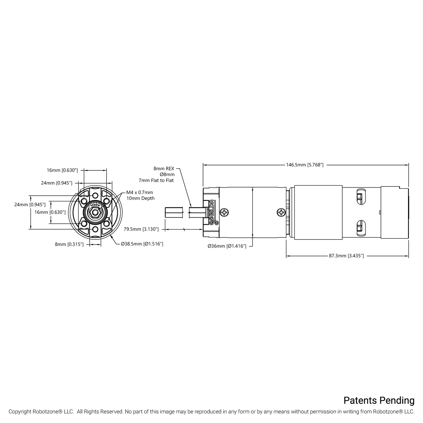 5304 Series Saturn Planetary Gear Motor (188:1 Ratio, 80mm Length 8mm REX™ Shaft, 100 RPM, 3.3 - 5V Encoder)