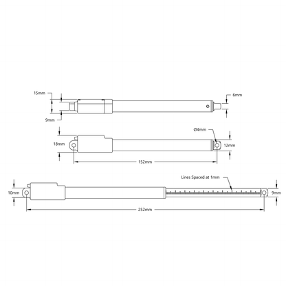 Hitec Linear Servo (100mm Stroke, 16.1mm/sec, 5.2kg Thrust)