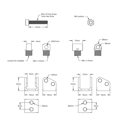 Hitec Linear Servo (30mm Stroke, 16.1mm/sec, 5.2kg Thrust)