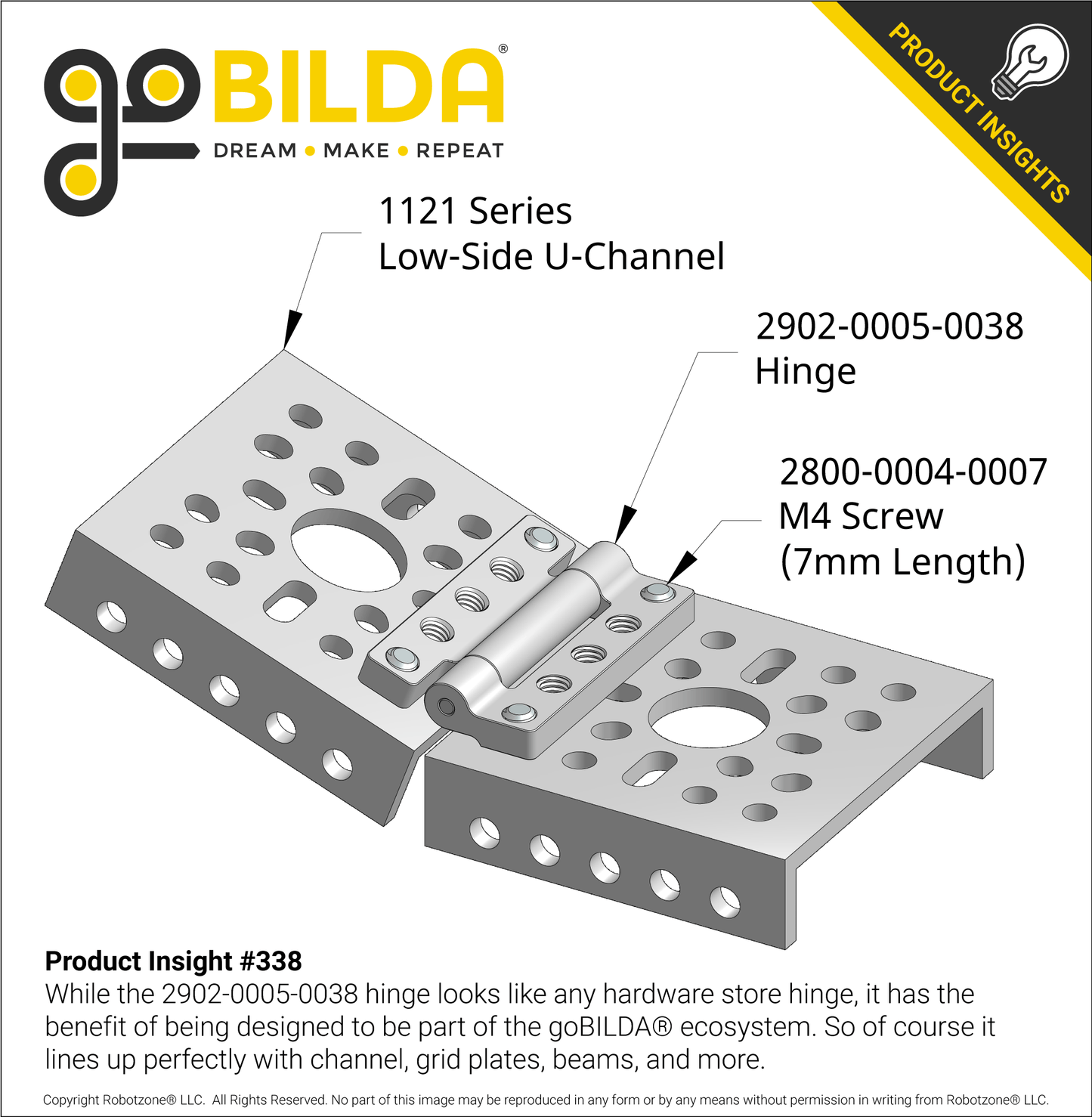 2902 Series Hinge (5 Hole, 38mm Length)