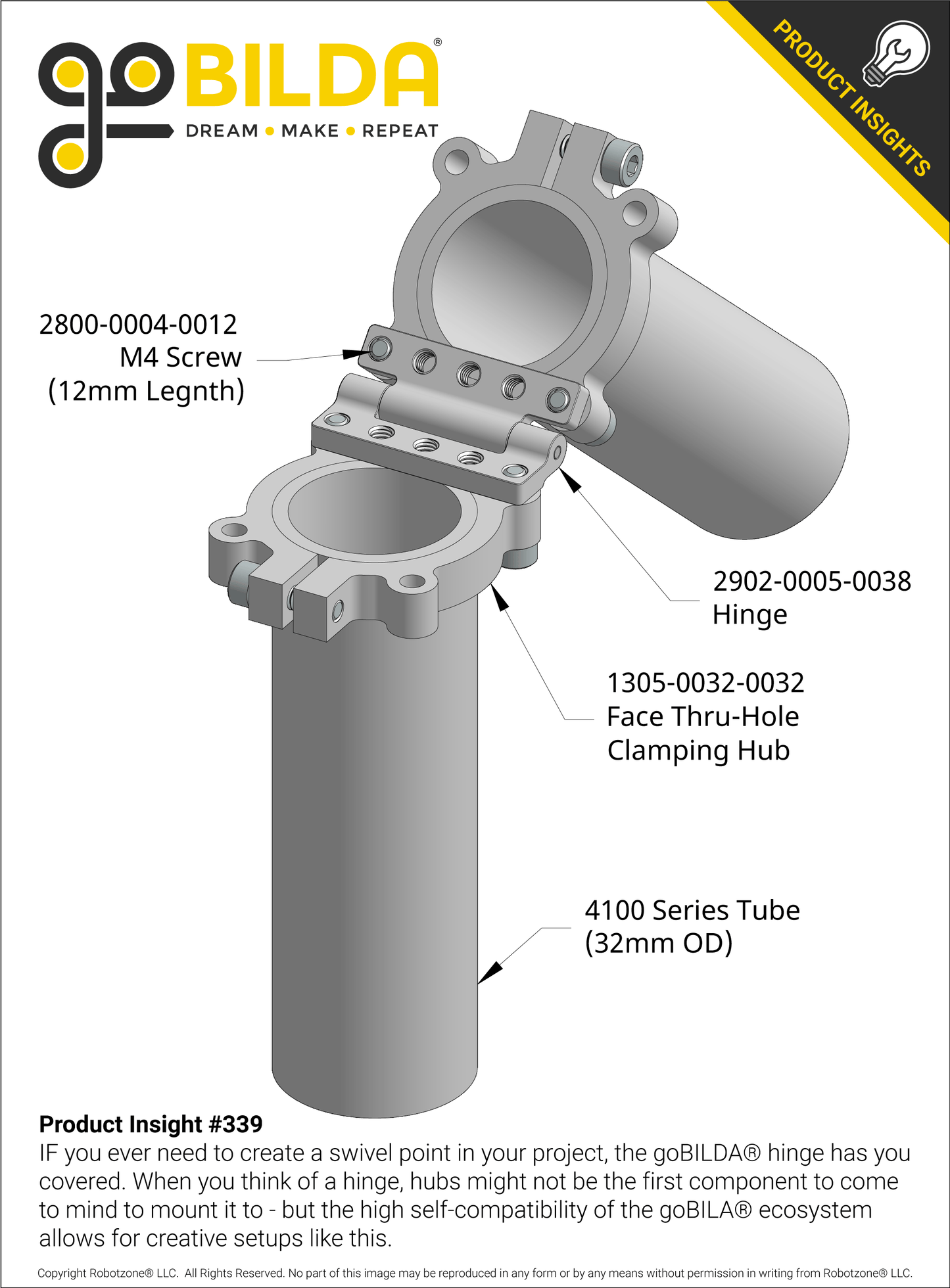 2902 Series Hinge (5 Hole, 38mm Length)