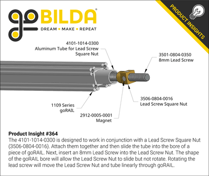 3501 Series Lead Screw (8mm Lead, 4 Start, 550mm Length)