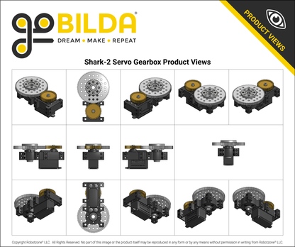 Shark-2 Servo Gearbox (0.28 sec/60°, 36 RPM, 944 oz-in Torque, 1260° Rotation) Feedback Mode