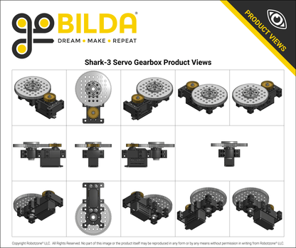 Shark-3 Servo Gearbox (0.42 sec/60°, 24 RPM, 1416 oz-in Torque, 840° Rotation) Continuous Mode