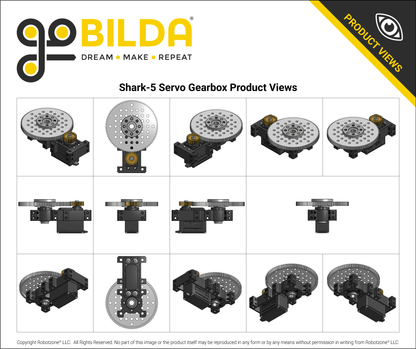 Shark-5 Servo Gearbox (0.70 sec/60°, 14 RPM 2360 oz-in Torque, 504° Rotation) Continuous Mode