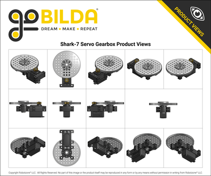 Shark-7 Servo Gearbox (0.98 sec/60°, 10 RPM, 3304 oz-in Torque, 360° Rotation) Feedback Mode