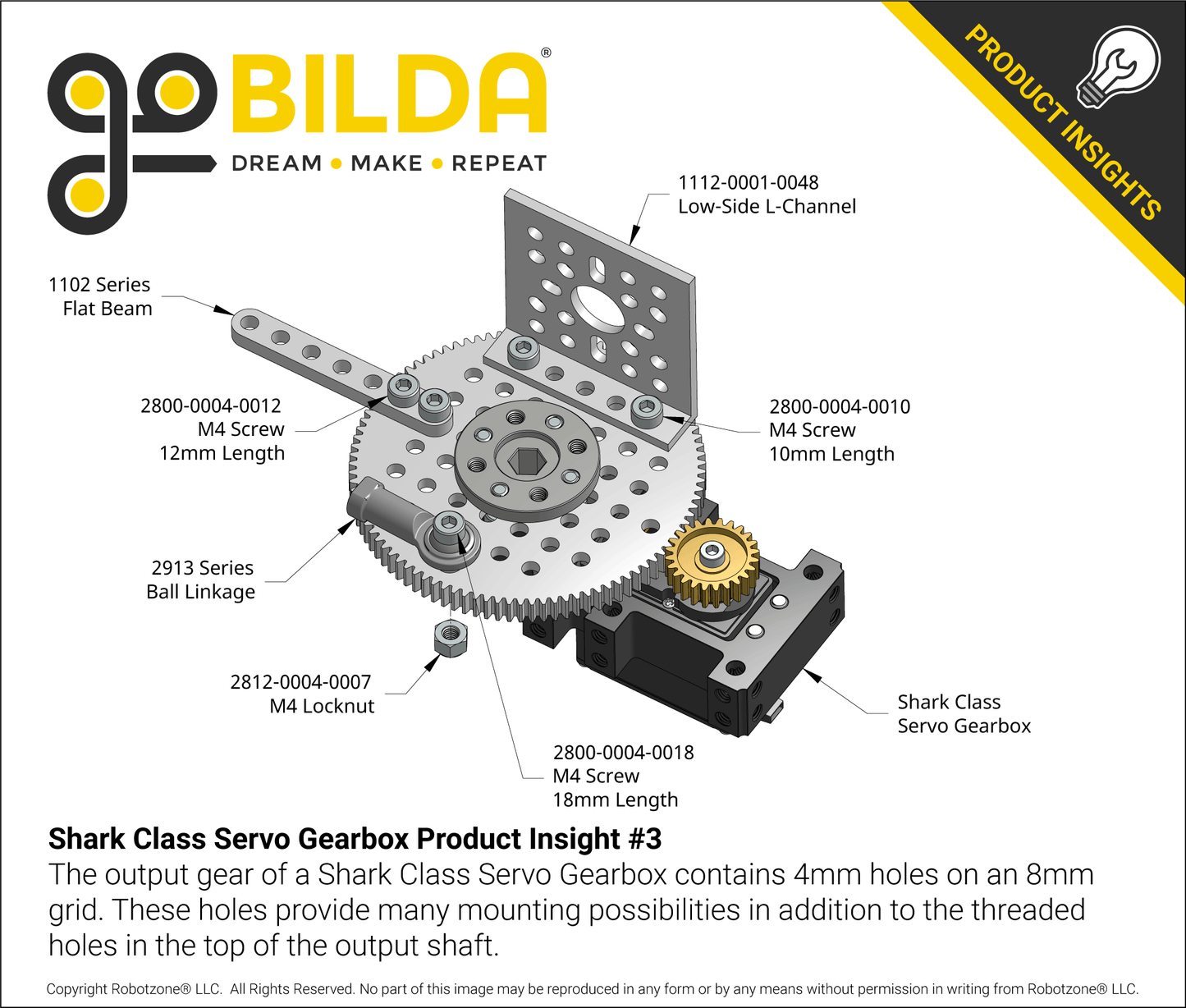 Shark-3 Servo Gearbox (0.42 sec/60°, 24 RPM, 1416 oz-in Torque, 840° Rotation) Continuous Mode