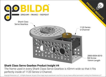 Shark-9 Servo Gearbox (1.26 sec/60°, 8 RPM, 4248 oz-in Torque, 280° Rotation) Continuous Mode