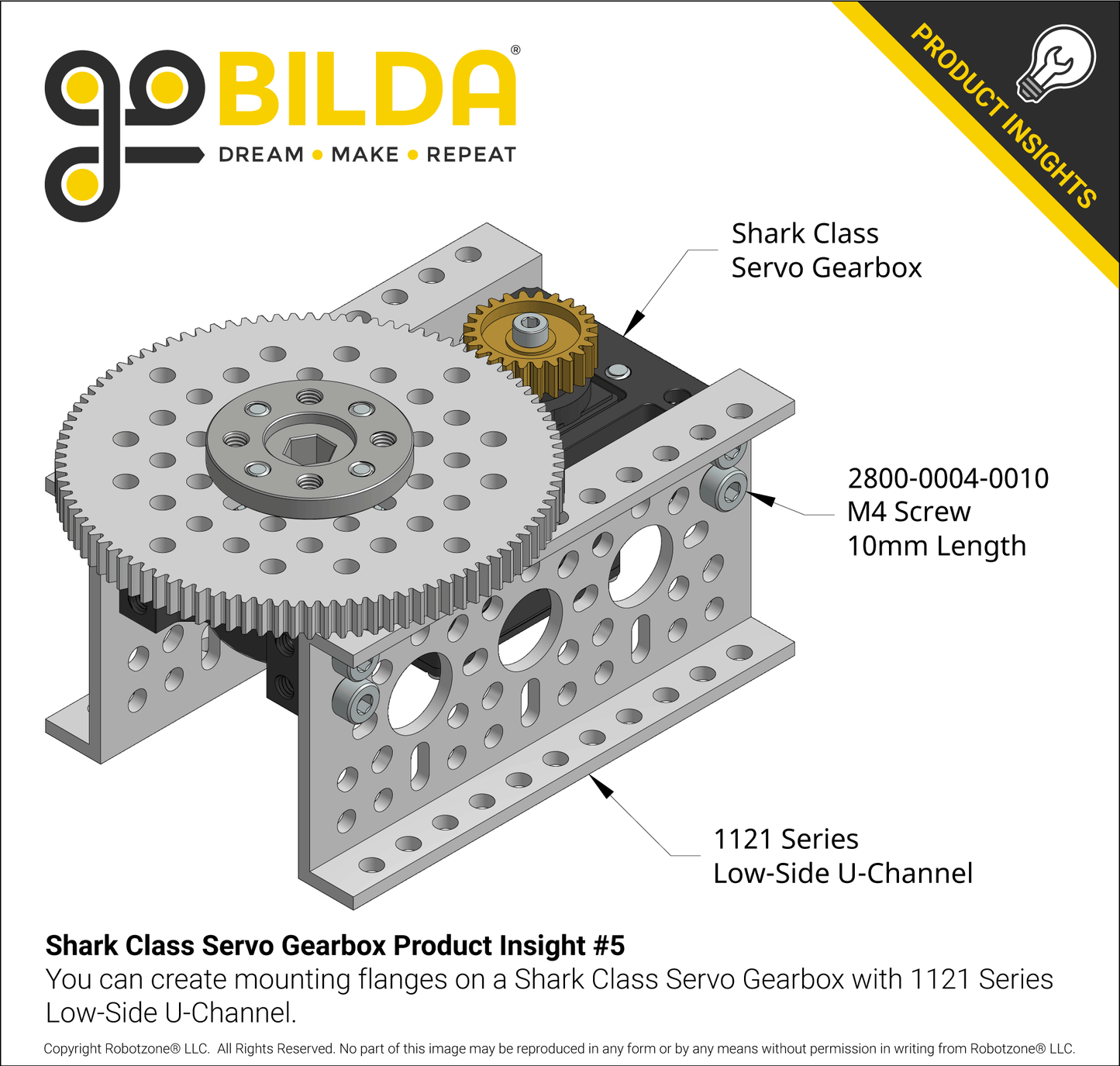 Shark-5 Servo Gearbox (0.70 sec/60°, 14 RPM 2360 oz-in Torque, 504° Rotation) Continuous Mode