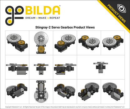 Stingray-2 Servo Gearbox (0.34 sec/60°, 30RPM, 700 oz-in Torque, 900° Rotation) Continuous Mode