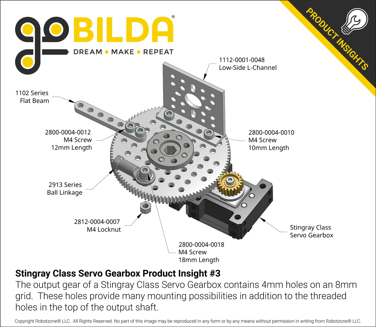 Stingray-4 Servo Gearbox (0.68 sec/60°, 15 RPM, 1400 oz-in Torque, 450° Rotation) Continuous Mode