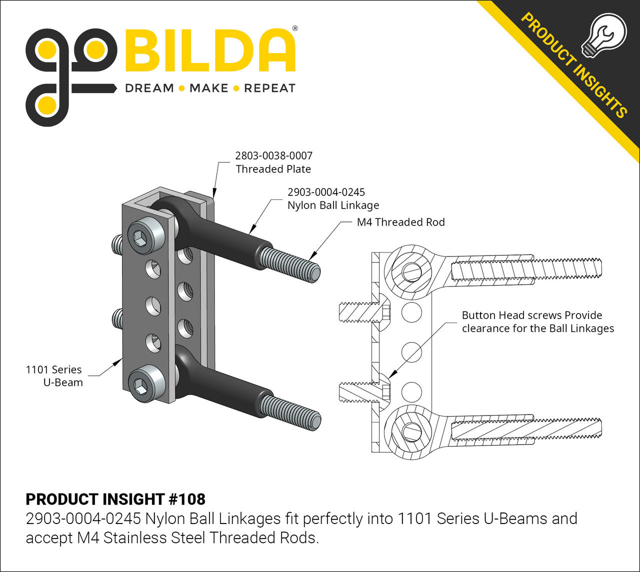 1101 Series U-Beam (10 Hole, 80mm Length)