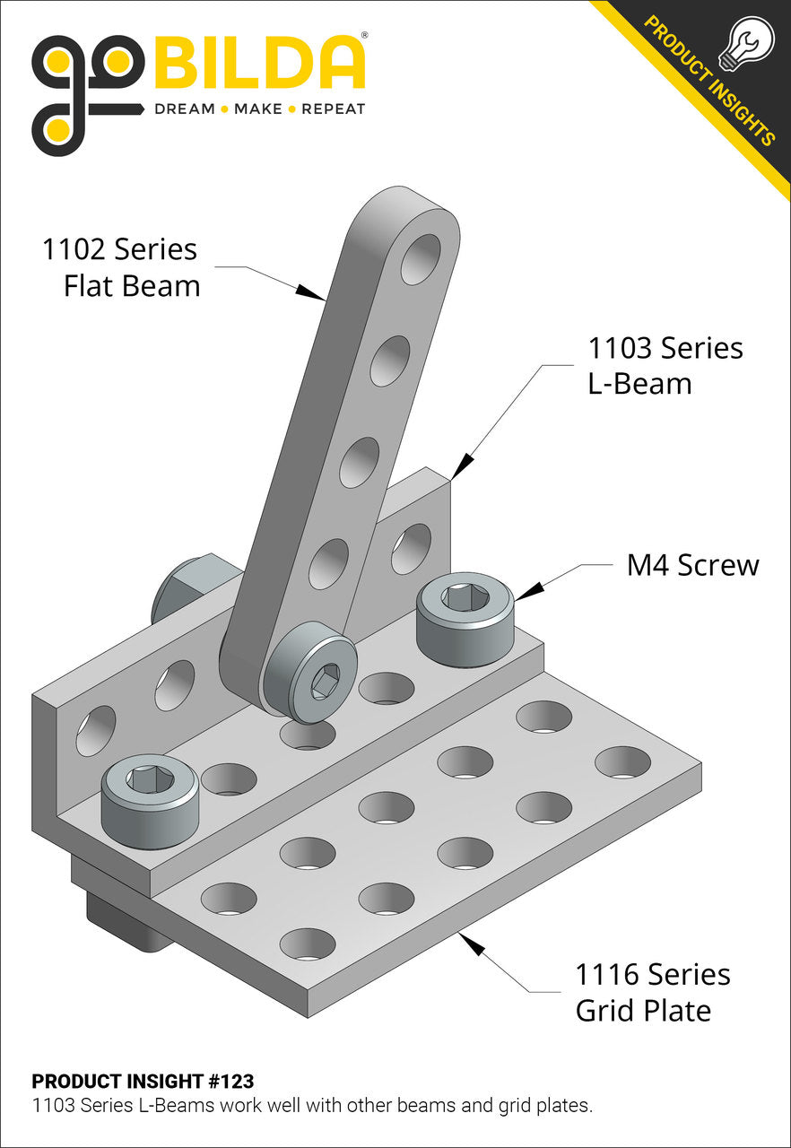 1103 Series L-Beam (41 Hole, 328mm Length) - 2 Pack