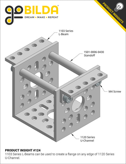 1103 Series L-Beam (9 Hole, 72mm Length) - 2 Pack