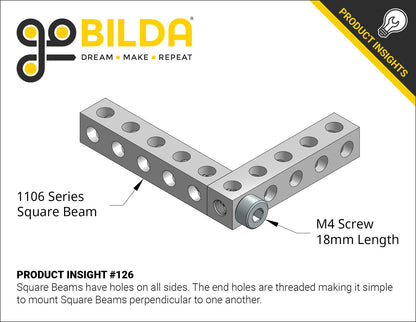 1106 Series Square Beam (21 Hole, 168mm Length)