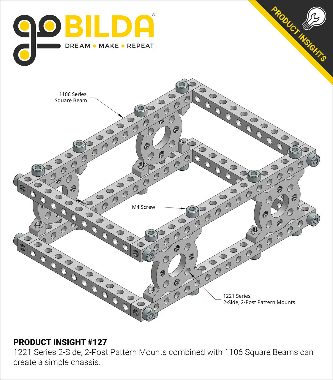 1106 Series Square Beam (23 Hole, 184mm Length)