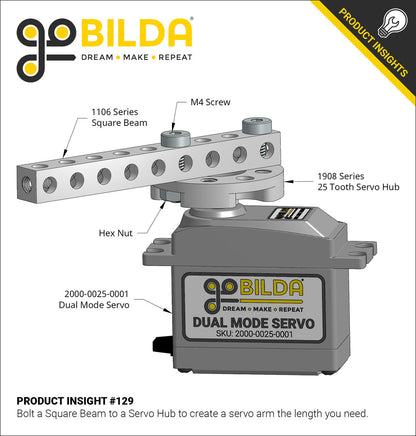 1908 Series Servo Hub (25 Tooth Spline, 32mm Diameter)