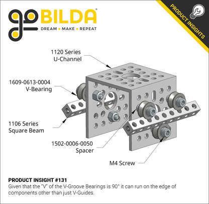 1106 Series Square Beam (11 Hole, 88mm Length)