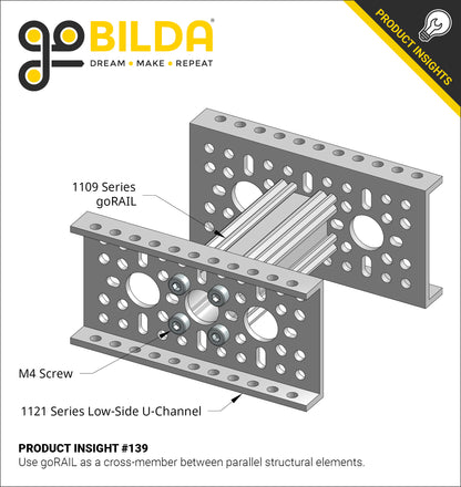 1121 Series Low-Side U-Channel (18 Hole, 456mm Length)