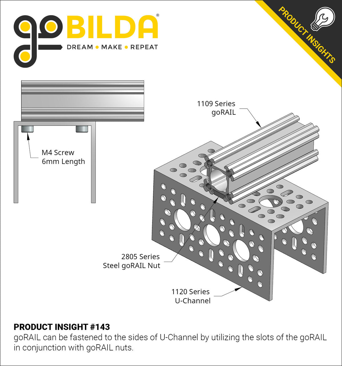 1120 Series U-Channel (41 Hole, 1008mm Length)