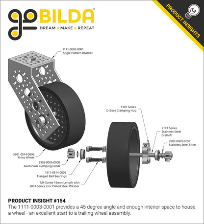 3601 Series Rhino Wheel (14mm Bore, 120mm Diameter)