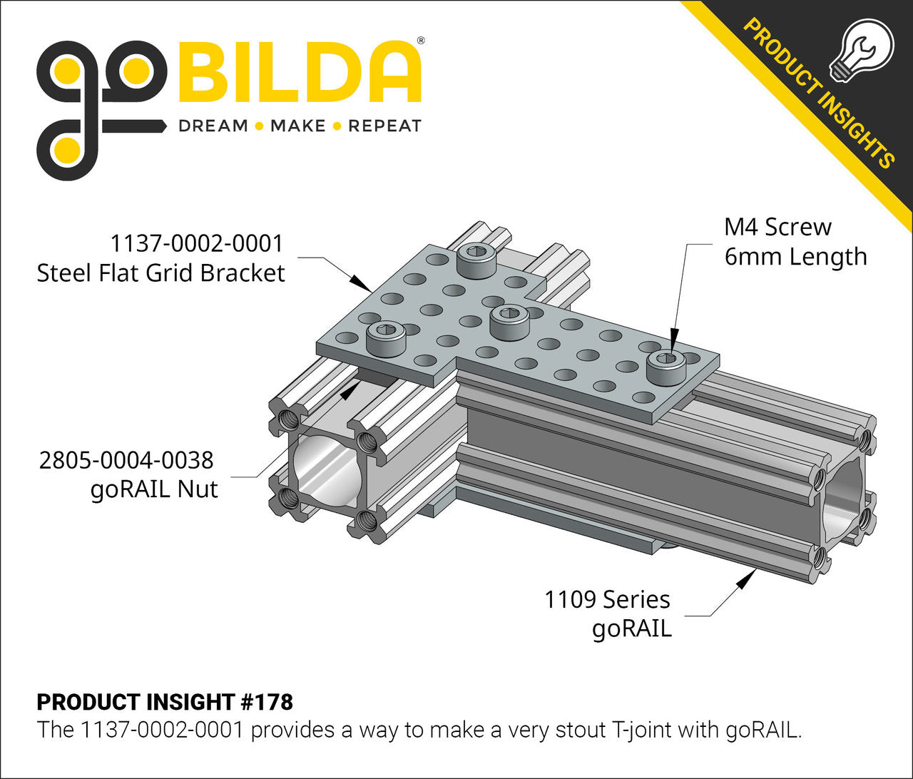 1137 Series Steel Flat Grid Bracket (2-1) - 2 Pack