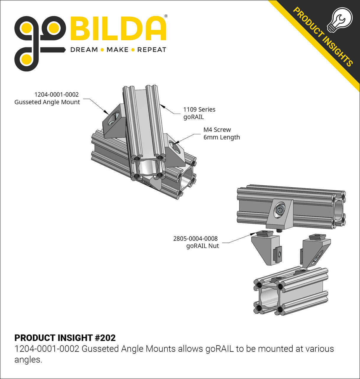 1204 Series Gusseted Angle Mount (1-2) - 2 Pack