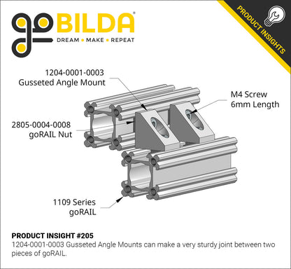 1204 Series Gusseted Angle Mount (1-3) - 2 Pack