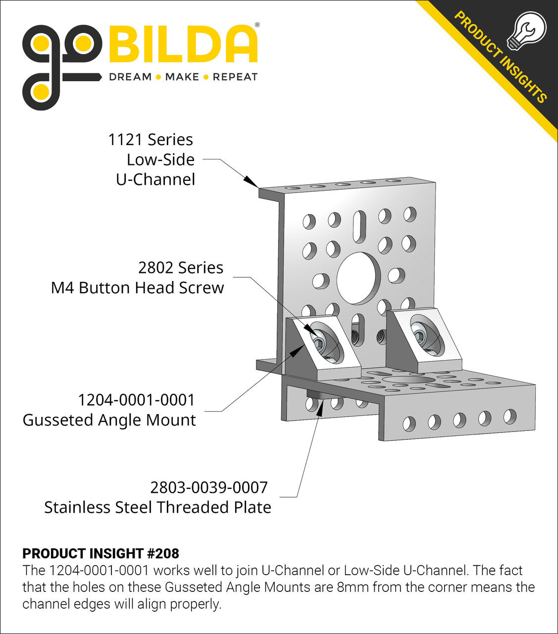 1204 Series Gusseted Angle Mount (1-1) - 2 Pack