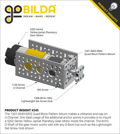 5202 Series Yellow Jacket Motor (1:1 Ratio, 24mm Length 6mm D-Shaft, 6000 RPM, 3.3 - 5V Encoder)