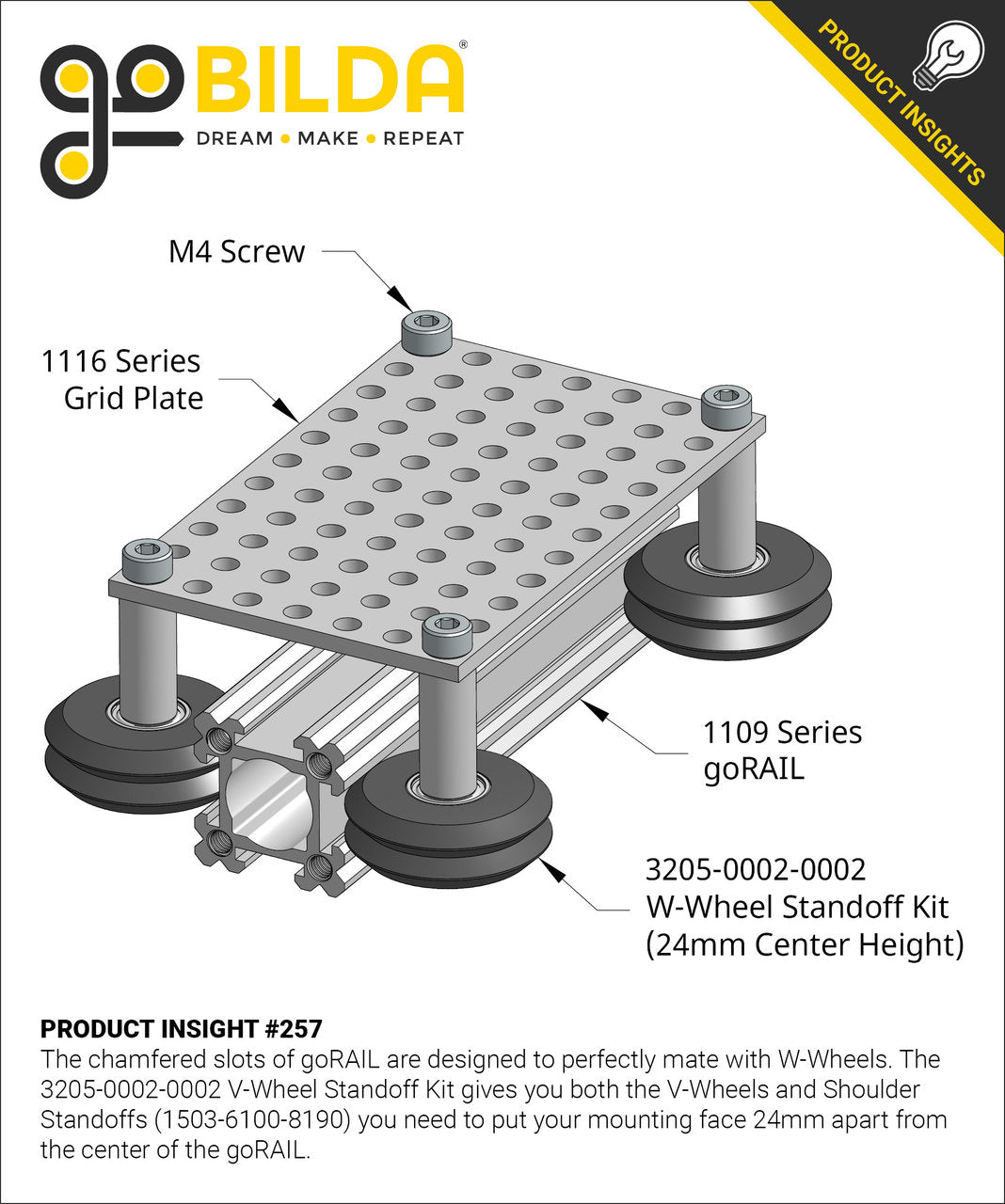 W-Wheel Standoff Kit (24mm Center Height)