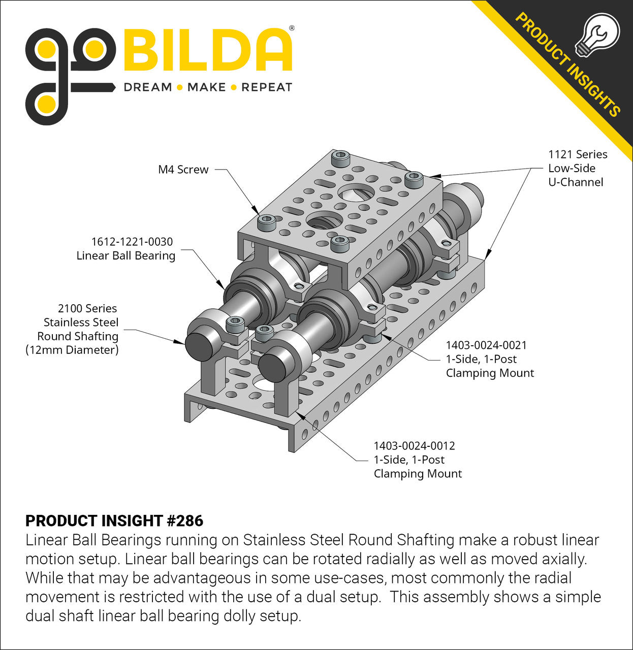 1403 Series 1-Side, 1-Post Clamping Mount (21mm Bore)