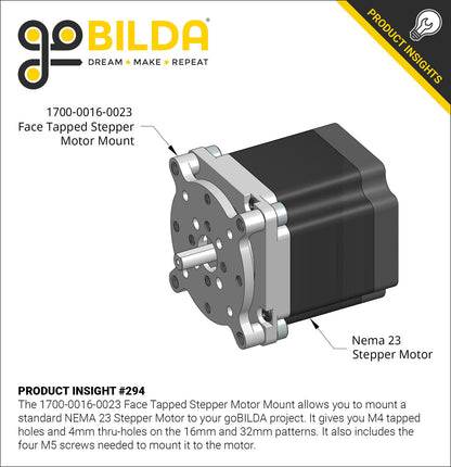 1700 Series Face Tapped Stepper Motor Mount (NEMA 23)