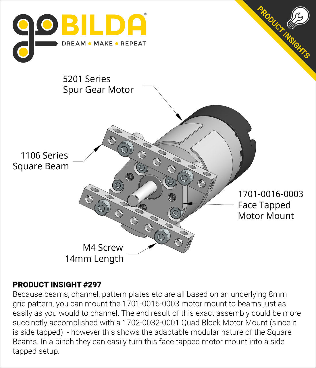 1701 Series Face Tapped Motor Mount (16-3)