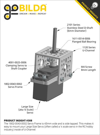 4001 Series Clamping Servo to Shaft Coupler (25 Tooth Spline to 6mm Round Bore)