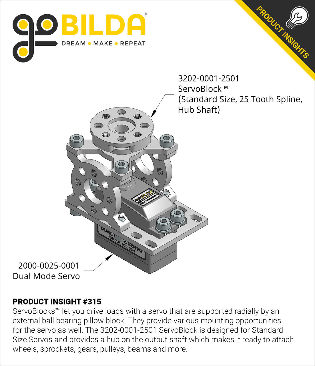 ServoBlock® (Standard Size, 25 Tooth Spline, Hub-Shaft)