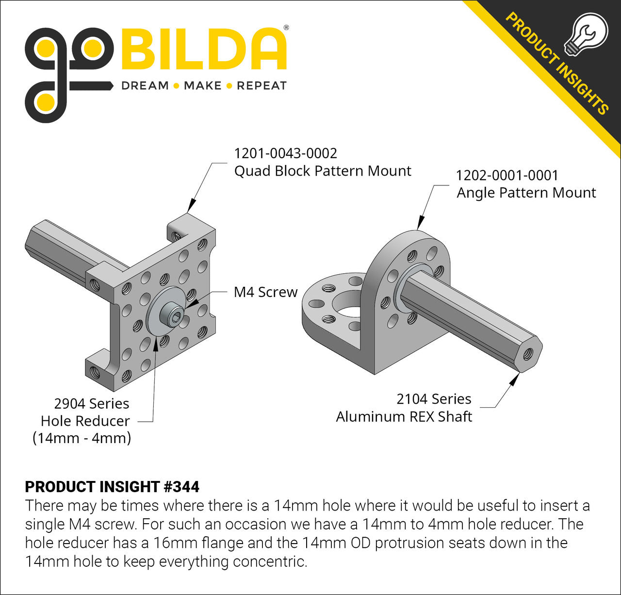 2904 Series Hole Reducer (4mm ID x 14mm OD) - 4 Pack